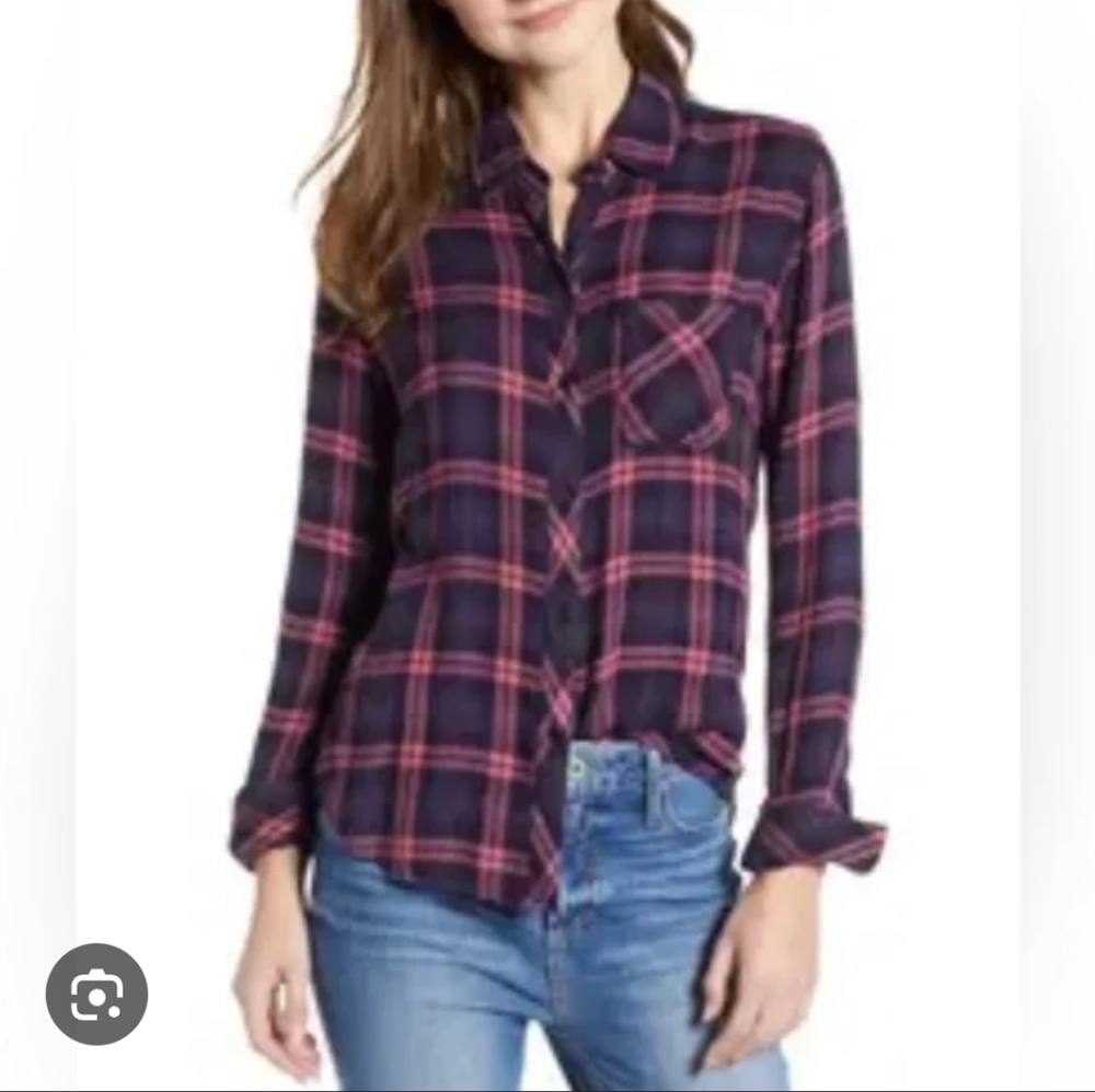 Rails Hunter Plaid Soft Navy and Red Plaid Flannel Outdoor Casual Cottagecore